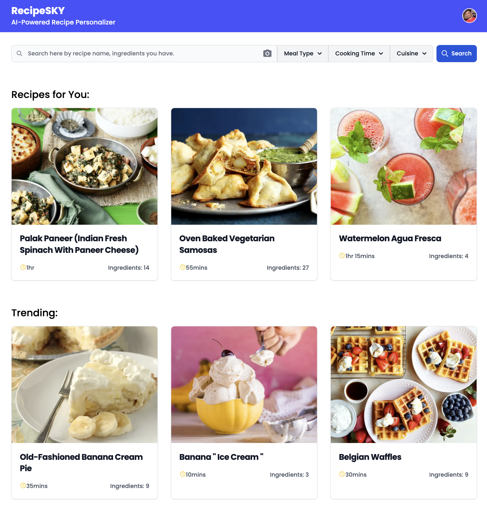 RecipeSKY WebApp